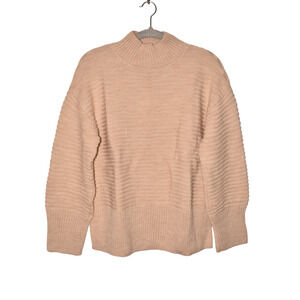 TOPSHOP NEW $60 Textured Ribbed Mock Neck Tunic Sweater in Oatmeal‎ US Size 6
